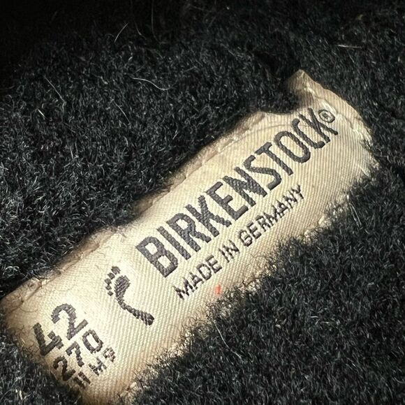Birkenstock Suede Boston Black Shearling Size 42 US W 11 M 8 Clogs Slides main image 4